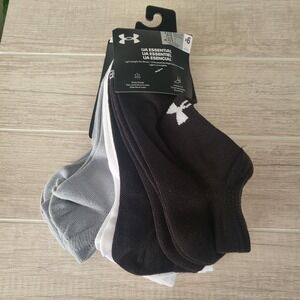 Under Armour Men No Show Essential 6 Pack Socks Multi Color